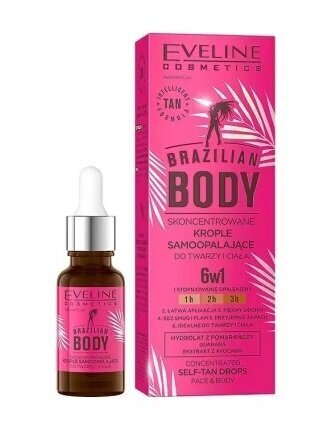 Eveline Brazilian Body itseruskettavat tiivistepisarat kasvoille ja vartalolle, 18 ml hinta ja tiedot | Itseruskettavat voiteet | hobbyhall.fi