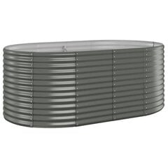 vidaXL Korotettu kukkalaatikko jauhemaalattu teräs 175x100x68cm harmaa hinta ja tiedot | Kukkaruukut | hobbyhall.fi