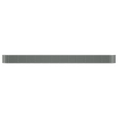 vidaXL Korotettu kukkalaatikko jauhemaalattu teräs 512x80x36 cm harmaa hinta ja tiedot | Istutusruukut ja minikasvihuoneet | hobbyhall.fi