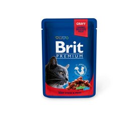 Brit Premium Beef Stew&Peas kissan märkäruoka, 100 g x 12 hinta ja tiedot | Kissanruoka | hobbyhall.fi