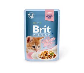 Brit Premium Delicate Files in Gravy Chicken for Kitten -kissan märkäruoka, 85g x 12 hinta ja tiedot | Kissanruoka | hobbyhall.fi