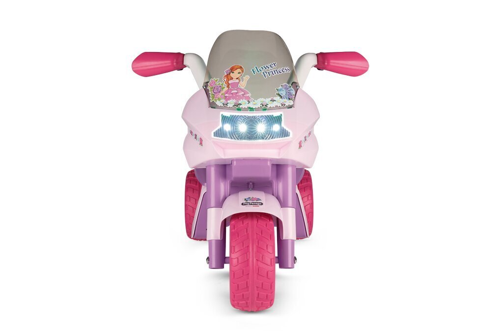 Kolmipyöräinen lasten sähkömoottoripyörä Peg Perego Flower Princess 6V, vaaleanpunainen hinta ja tiedot | Lasten sähköautot | hobbyhall.fi