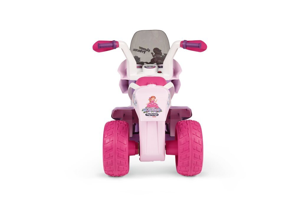 Kolmipyöräinen lasten sähkömoottoripyörä Peg Perego Flower Princess 6V, vaaleanpunainen hinta ja tiedot | Lasten sähköautot | hobbyhall.fi