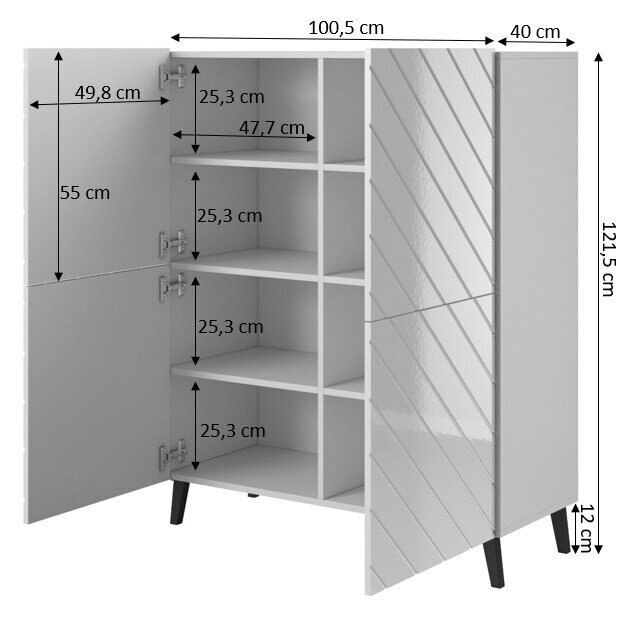 Lipasto Abeto, harmaa hinta ja tiedot | Lipastot | hobbyhall.fi