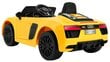 Yksipaikkainen lasten sähköauto Audi R8 Spyder, keltainen hinta ja tiedot | Lasten sähköautot | hobbyhall.fi