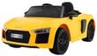 Yksipaikkainen lasten sähköauto Audi R8 Spyder, keltainen hinta ja tiedot | Lasten sähköautot | hobbyhall.fi