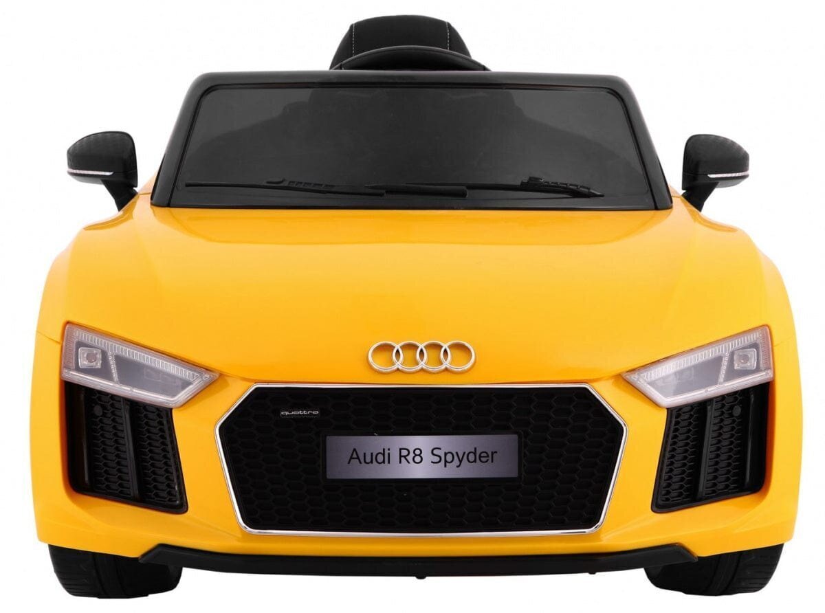 Yksipaikkainen lasten sähköauto Audi R8 Spyder, keltainen hinta ja tiedot | Lasten sähköautot | hobbyhall.fi