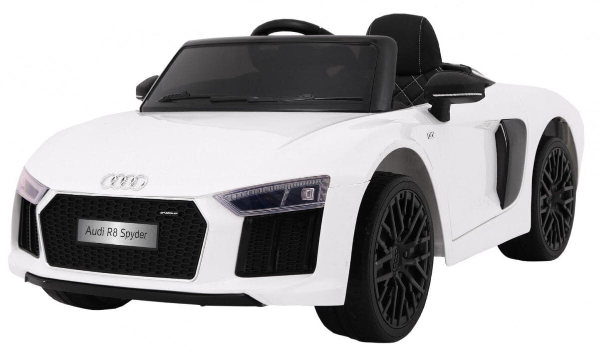 Yksipaikkainen lasten sähköauto "AUDI R8 Spyder", valkoinen hinta ja tiedot | Lasten sähköautot | hobbyhall.fi