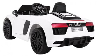 Yksipaikkainen lasten sähköauto "AUDI R8 Spyder", valkoinen hinta ja tiedot | Lasten sähköautot | hobbyhall.fi