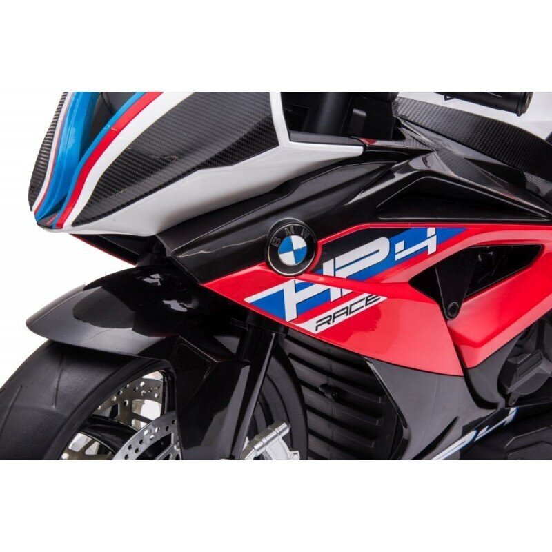 Akkukäyttöinen moottoripyörä lapsille Lean Toys BMW HP4 Race JT5001, punainen hinta ja tiedot | Lasten sähköautot | hobbyhall.fi