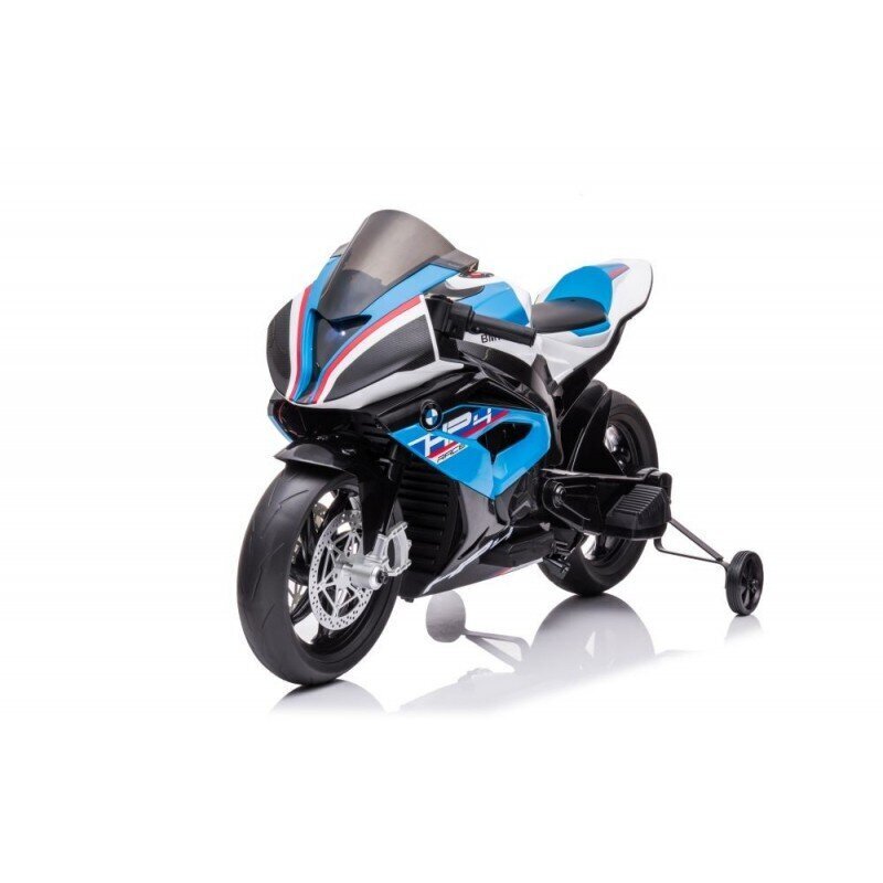 Akkukäyttöinen moottoripyörä lapsille Lean Toys BMW HP4 Race JT5001, sininen hinta ja tiedot | Lasten sähköautot | hobbyhall.fi