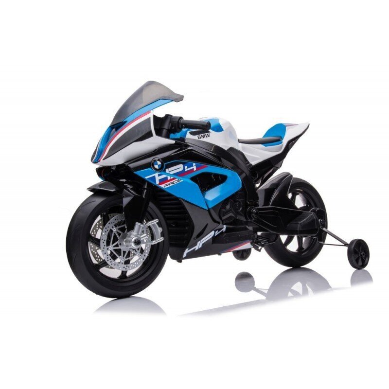 Akkukäyttöinen moottoripyörä lapsille Lean Toys BMW HP4 Race JT5001, sininen hinta ja tiedot | Lasten sähköautot | hobbyhall.fi