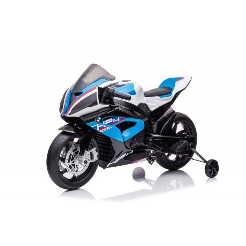 Akkukäyttöinen moottoripyörä lapsille Lean Toys BMW HP4 Race JT5001, sininen hinta ja tiedot | Lasten sähköautot | hobbyhall.fi