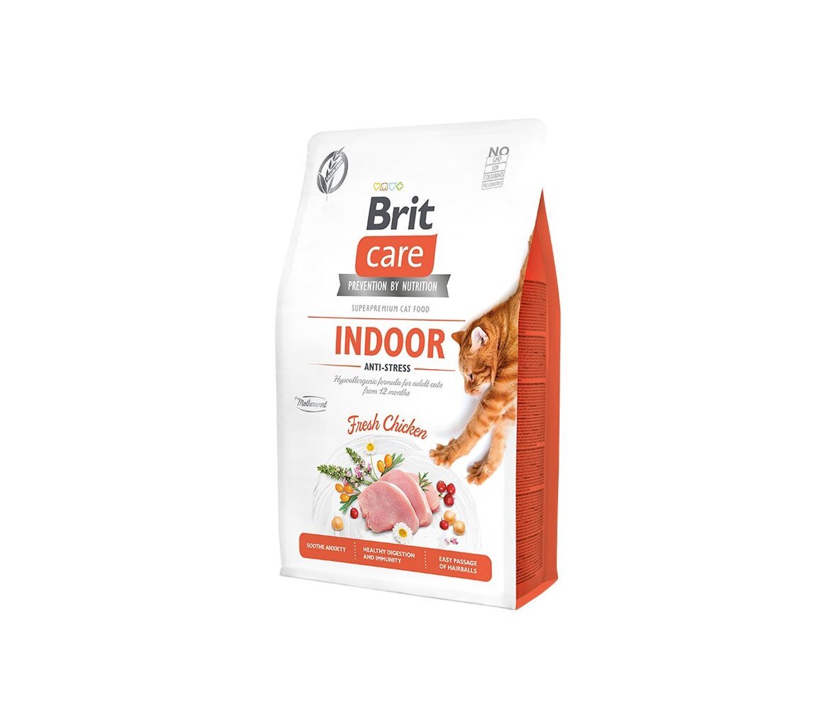 Brit Care Cat GF Indoor Anti-stress kuivaruoka sisäkissoille, 2 kg hinta ja tiedot | Kissan kuivaruoka | hobbyhall.fi