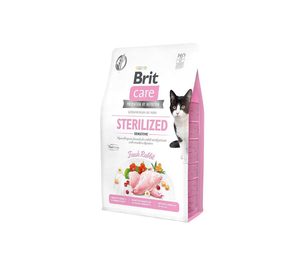 Brit Care Cat GF Sterilized Sensitive kuivaruoka steriloiduille kissoille, 0,4 kg hinta ja tiedot | Kissan kuivaruoka | hobbyhall.fi