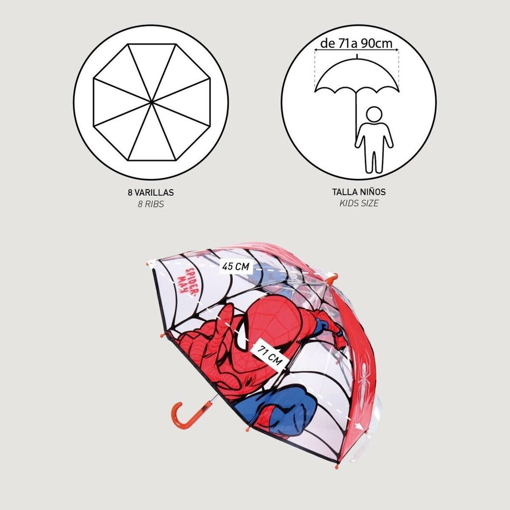 Sateenvarjo lapsille Spiderman hinta ja tiedot | Lasten asusteet | hobbyhall.fi