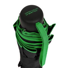 Taitettava sateenvarjo Benetton (94 cm) S4307365, musta hinta ja tiedot | Naisten sateenvarjot | hobbyhall.fi