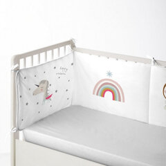 Sängysuoja Haciendo el Indio Unicorn Pink, valkoinen, 60 x 60 x 60 + 40 cm hinta ja tiedot | Lasten turvallisuus | hobbyhall.fi