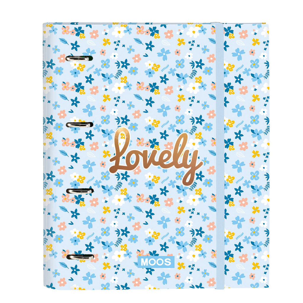 Rengaskansio Moos Lovely, A4, 27 x 32 x 3,5 cm, sininen hinta ja tiedot | Toimistotarvikkeet | hobbyhall.fi