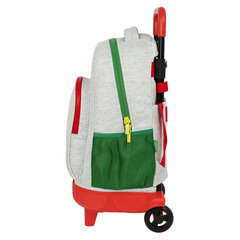 Reppu pyörillä Benetton Pop, harmaa, 33 x 45 x 22 cm hinta ja tiedot | Koulureput ja -laukut | hobbyhall.fi