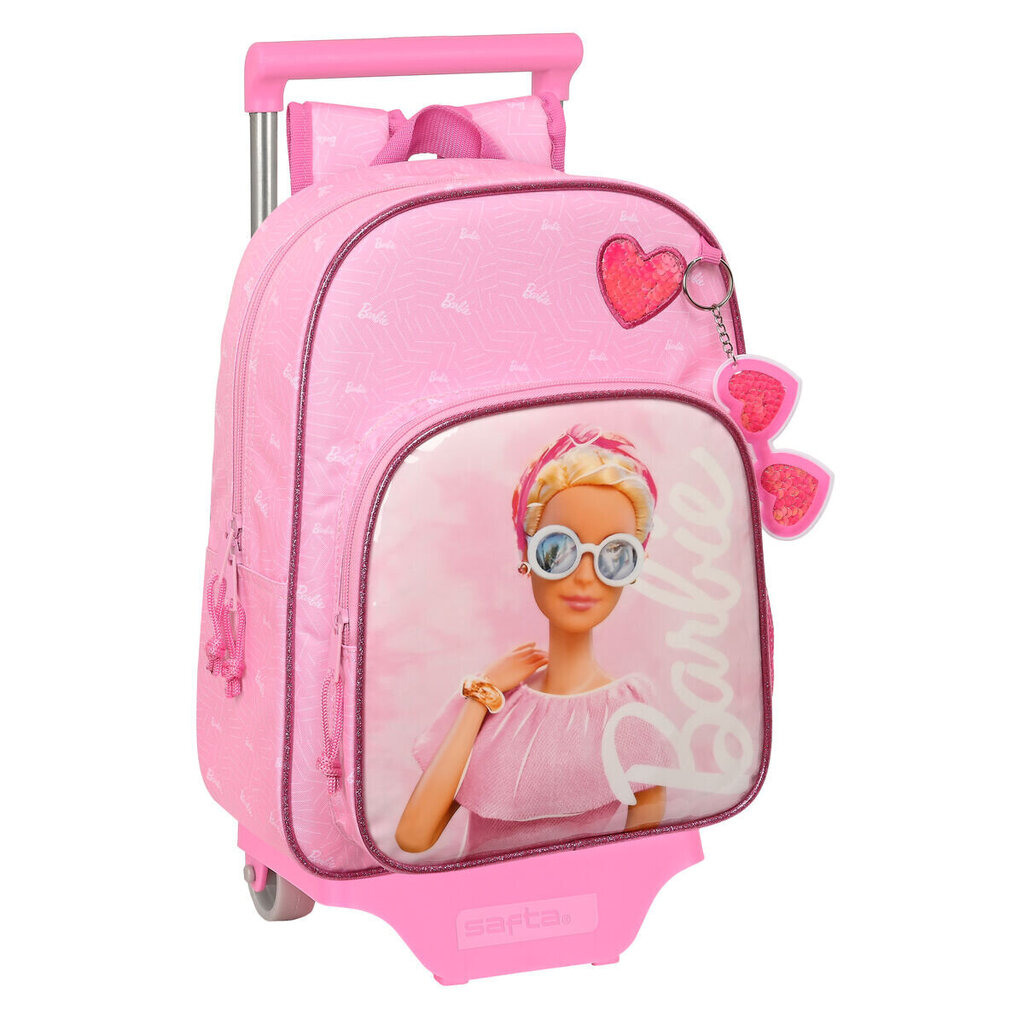 Reppu pyörillä Barbie Girl, pinkki, 26 x 34 x 11 cm hinta ja tiedot | Koulureput ja -laukut | hobbyhall.fi