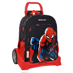 Koulureppu pyörillä Spiderman Hero Black (33 x 42 x 14 cm) hinta ja tiedot | Koulureput ja -laukut | hobbyhall.fi