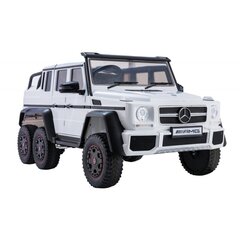 Mercedes G63 akkukäyttöinen auto 6x6x valkoinen hinta ja tiedot | Lasten sähköautot | hobbyhall.fi