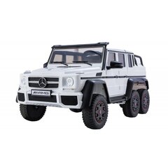 Mercedes G63 akkukäyttöinen auto 6x6x valkoinen hinta ja tiedot | Lasten sähköautot | hobbyhall.fi