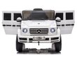 Yksipaikkainen sähköauto lapsille Mercedes G500, valkoinen hinta ja tiedot | Lasten sähköautot | hobbyhall.fi