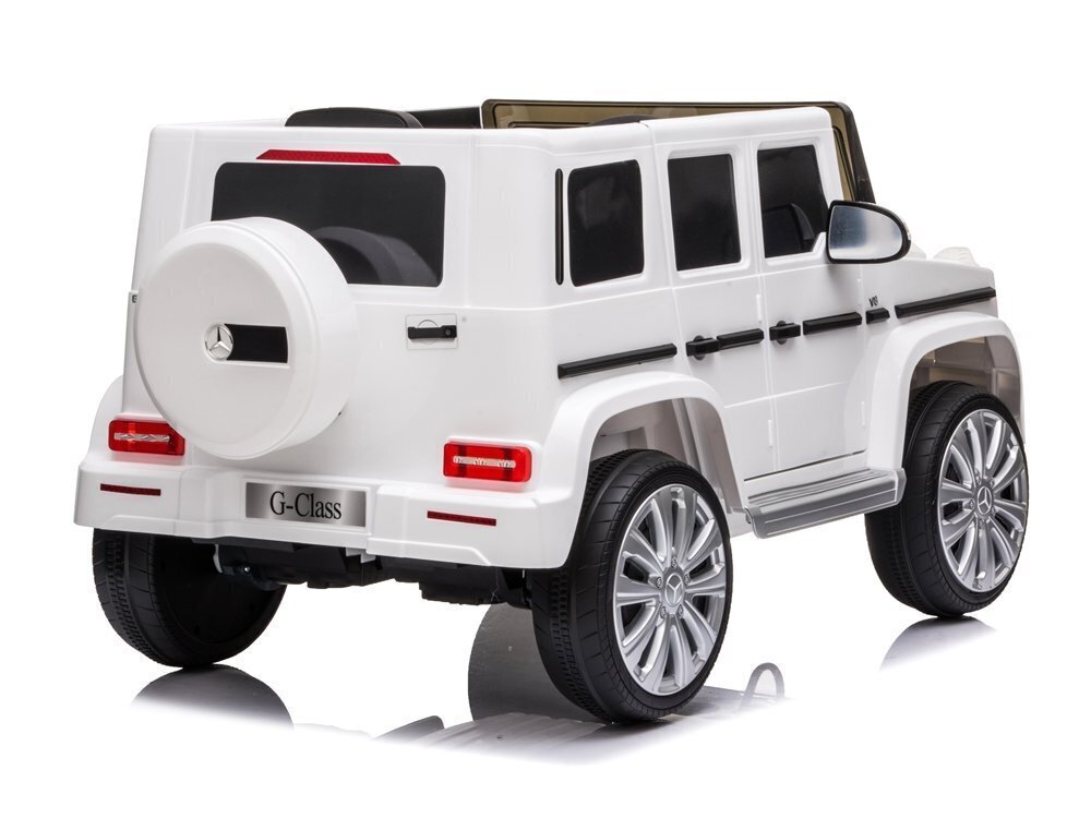 Yksipaikkainen sähköauto lapsille Mercedes G500, valkoinen hinta ja tiedot | Lasten sähköautot | hobbyhall.fi