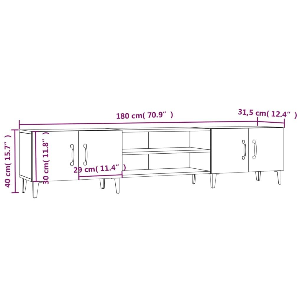 vidaXL TV-taso betoninharmaa 180x31,5x40 cm tekninen puu hinta ja tiedot | TV-tasot | hobbyhall.fi