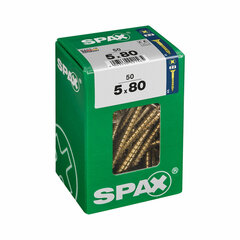 Puuruuvit Spax Yellox 5 x 80 mm, 50 kpl. hinta ja tiedot | Käsityökalut | hobbyhall.fi