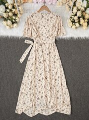 Naisten mekko kukkakuviolla, Electronics LV-120003, valkoinen hinta ja tiedot | Electronics LV Naisten vaatteet | hobbyhall.fi