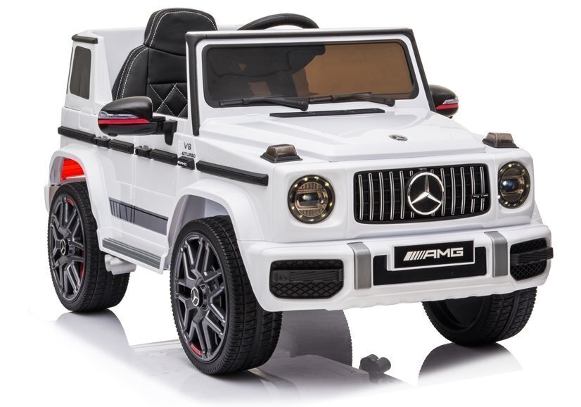 Kaksipaikkainen lasten sähköauto Mercedes G63 AMG, valkoinen hinta ja tiedot | Lasten sähköautot | hobbyhall.fi