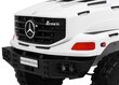 Mercedes-Benz Zetros kaksipaikkainen sähköauto lapsille, valkoinen hinta ja tiedot | Lasten sähköautot | hobbyhall.fi