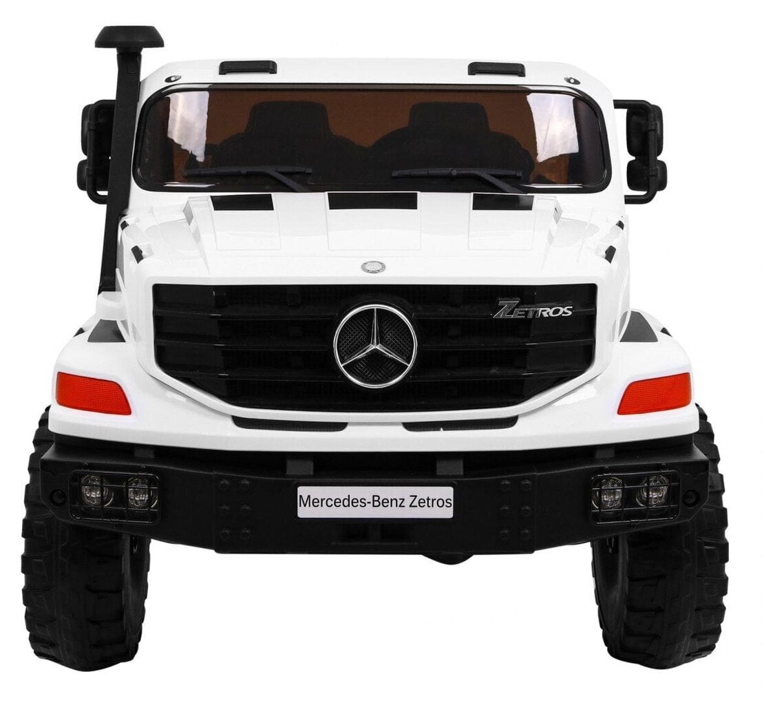 Mercedes-Benz Zetros kaksipaikkainen sähköauto lapsille, valkoinen hinta ja tiedot | Lasten sähköautot | hobbyhall.fi