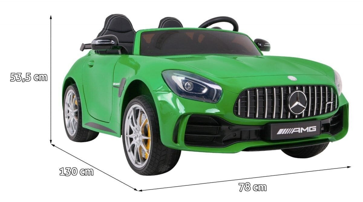 Kaksipaikkainen lasten sähköauto Mercedes-Benz GT R, vihreä hinta ja tiedot | Lasten sähköautot | hobbyhall.fi