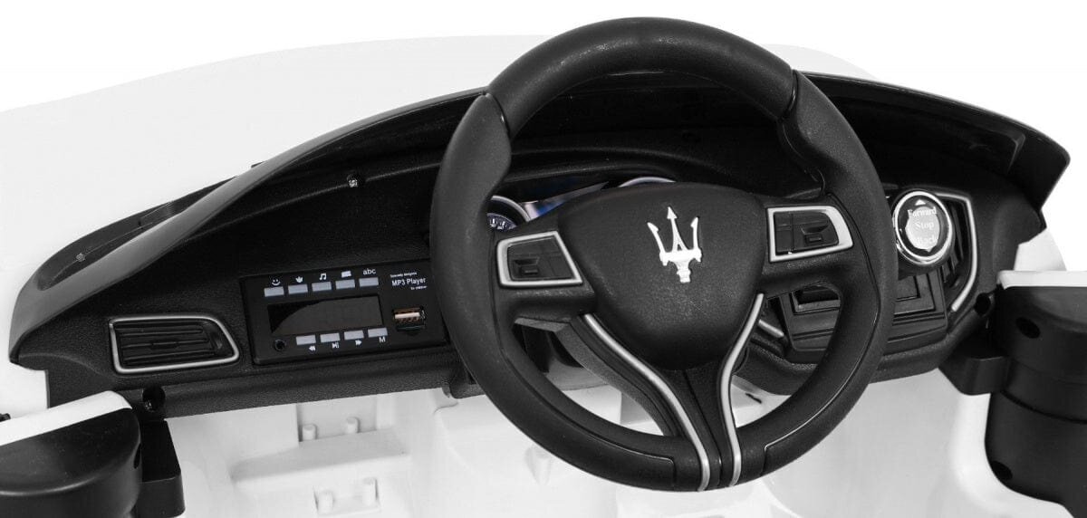 Lasten yksipaikkainen sähköauto Maserati Ghibli SL631, valkoinen hinta ja tiedot | Lasten sähköautot | hobbyhall.fi