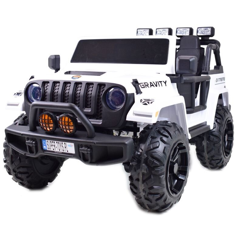 Kaksipaikkainen sähköauto lapsille Super Toys Jeep Gravity S609, valkoinen hinta ja tiedot | Lasten sähköautot | hobbyhall.fi