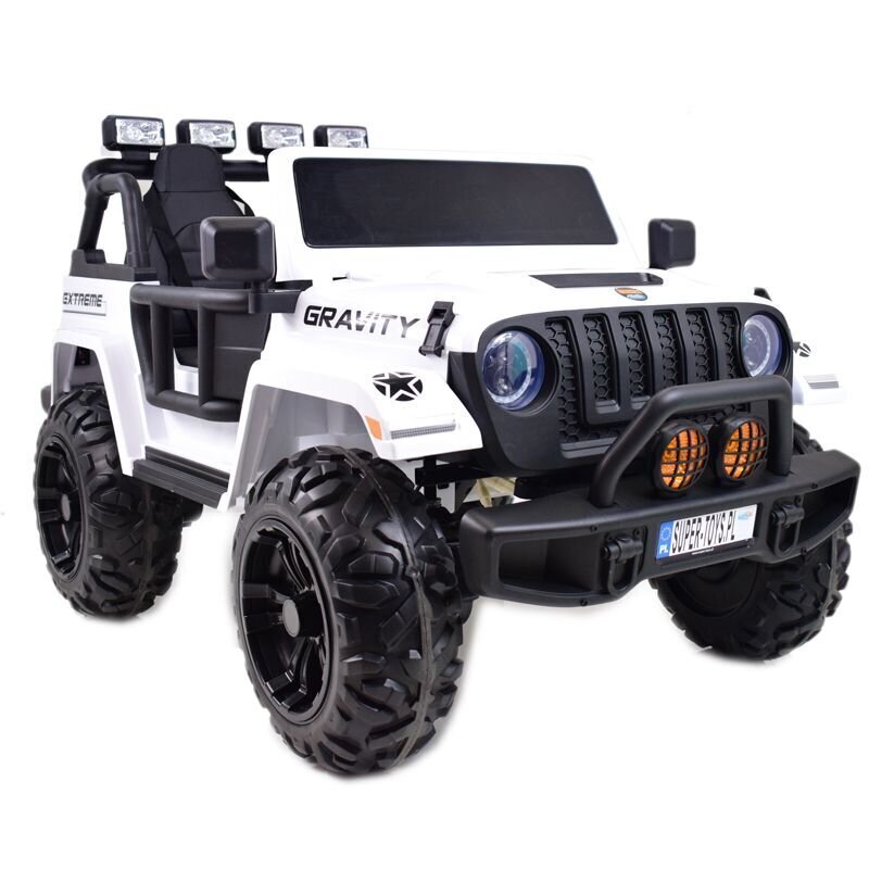 Kaksipaikkainen sähköauto lapsille Super Toys Jeep Gravity S609, valkoinen hinta ja tiedot | Lasten sähköautot | hobbyhall.fi