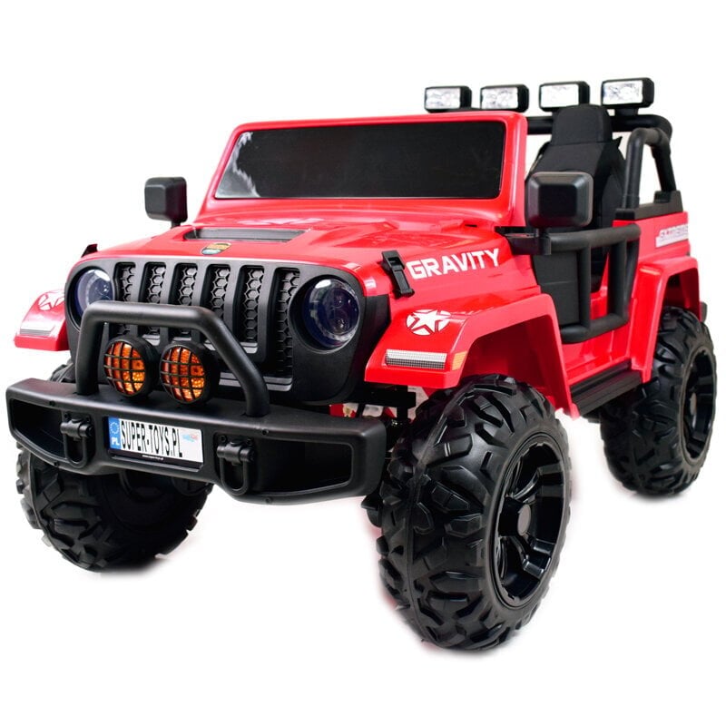 Kaksipaikkainen sähköauto lapsille Super Toys Jeep Gravity S609, punainen hinta ja tiedot | Lasten sähköautot | hobbyhall.fi