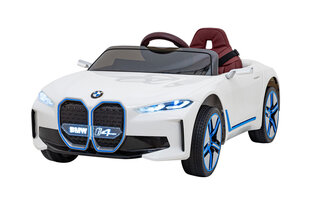 BMW i4 yksipaikkainen lasten sähköauto, valkoinen hinta ja tiedot | Lasten sähköautot | hobbyhall.fi