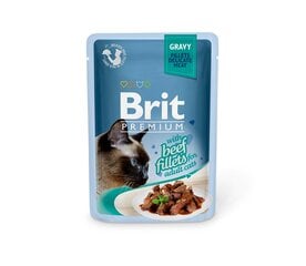 Brit Premium Delicate Filets Gravy Beef -kissan märkäruoka, 85g x 12 hinta ja tiedot | Kissanruoka | hobbyhall.fi