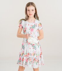 Lasten mekko 233113 01, valkoinen/pinkki 233113*01-014 hinta ja tiedot | Tyttöjen mekot | hobbyhall.fi