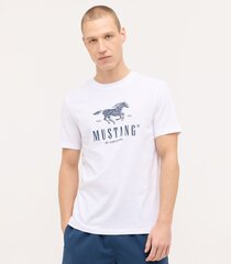 Mustang miesten T-paita 1015069*2007, valkoinen 4058823760898 hinta ja tiedot | Miesten T-paidat | hobbyhall.fi