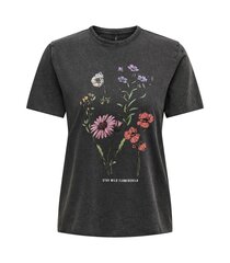 ONLY naisten T-paita 15215721*01, musta 5715512365022 hinta ja tiedot | Naisten T-paidat | hobbyhall.fi