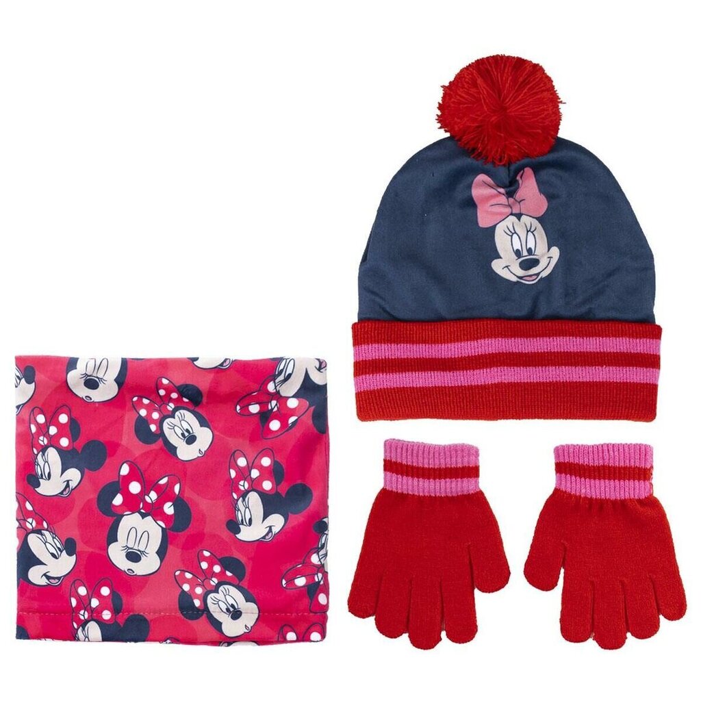 Hattu, huivi ja hanskat lapsille Minnie Mouse S0737885 hinta ja tiedot | Tyttöjen hatut, huivit ja käsineet | hobbyhall.fi