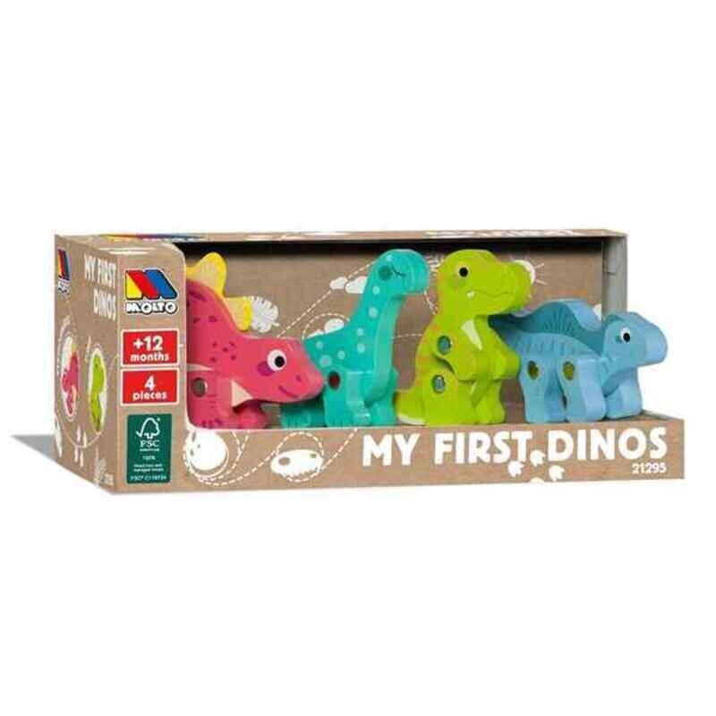 Moltó Dino -patsas, 4 kpl hinta ja tiedot | Vauvan lelut | hobbyhall.fi