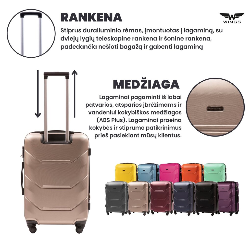 Pieni matkalaukku Wings Peacock XS, vaaleanruskea hinta ja tiedot | Matkalaukut ja -kassit | hobbyhall.fi