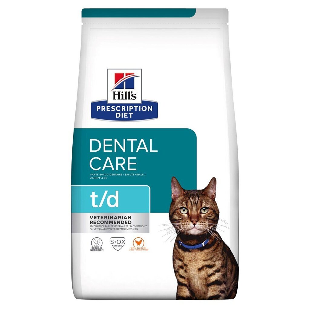 Hill's Prescription Diet Feline t/d aikuisille kissoille, kana, 1,5 kg hinta ja tiedot | Kissan kuivaruoka | hobbyhall.fi